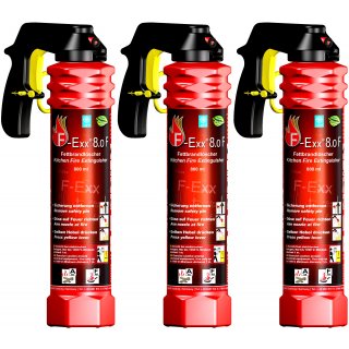 F-Exx® 8.0 F - Multipack Schaum-Feuerlöscher für Haushalt und Küche - 3x 800ml Löschspray Made in Germany