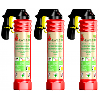 F-Exx® 8.0 Bio - Der umweltfreundliche Allround-Feuerlöscher ohne Treibgas, 3er Pack inkl. Wandhalterung (Made in Germany)