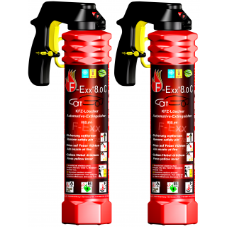 F-Exx® 8.0 C - Multipack 2x Auto-Feuerlöscher mit Frostschutz -20° +70° ohne Treibgas